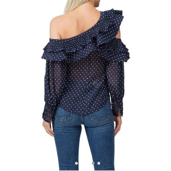 SELF-PORTRAIT Plumetis Frill Top - Picture 3 of 9